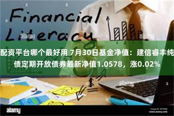配资平台哪个最好用 7月30日基金净值：建信睿丰纯债定期开放债券最新净值1.0578，涨0.02%