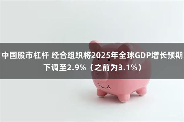 中国股市杠杆 经合组织将2025年全球GDP增长预期下调至2.9%（之前为3.1%）